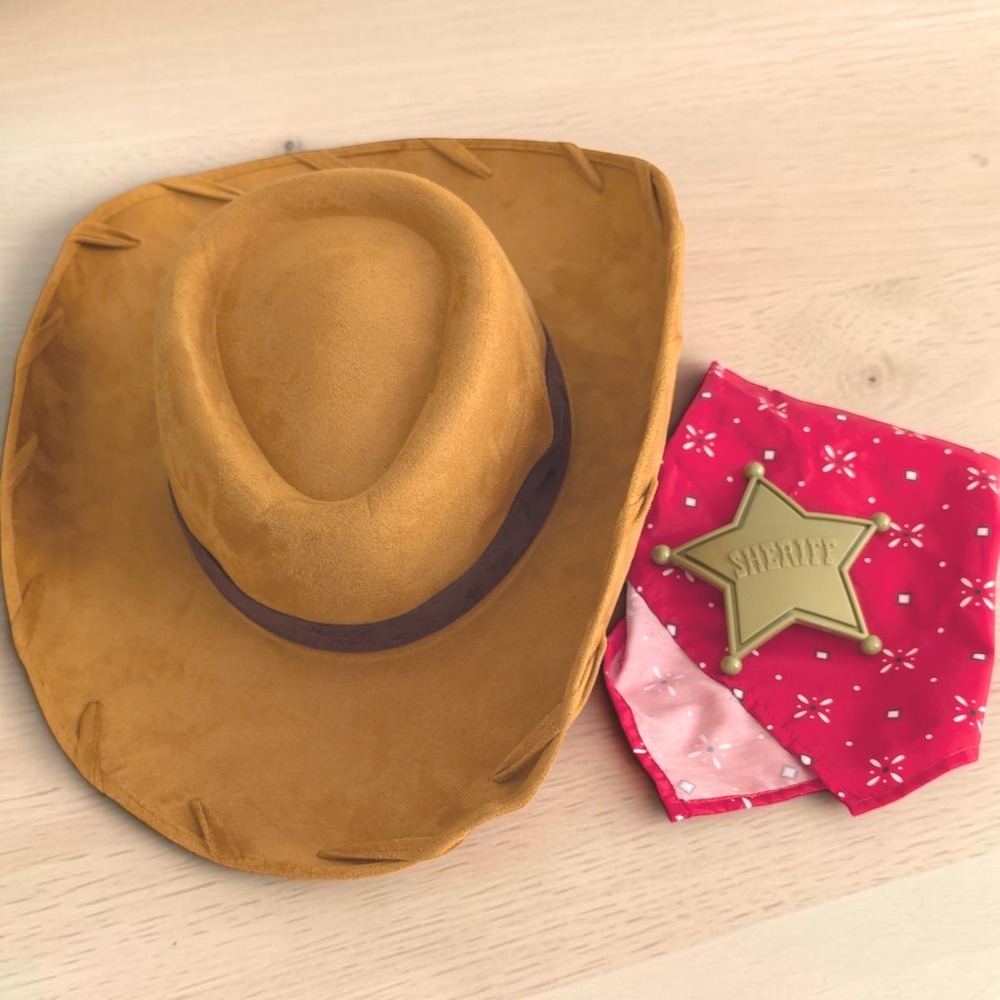 Disney Woody Sheriff Accessory Set 2019 Hat Bandana Badge Youth Boys Large XL